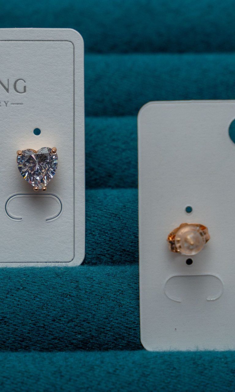 Heart Crystal Stud Earrings