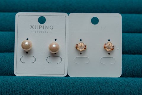 Pearl and Crystal Stud Earring Set