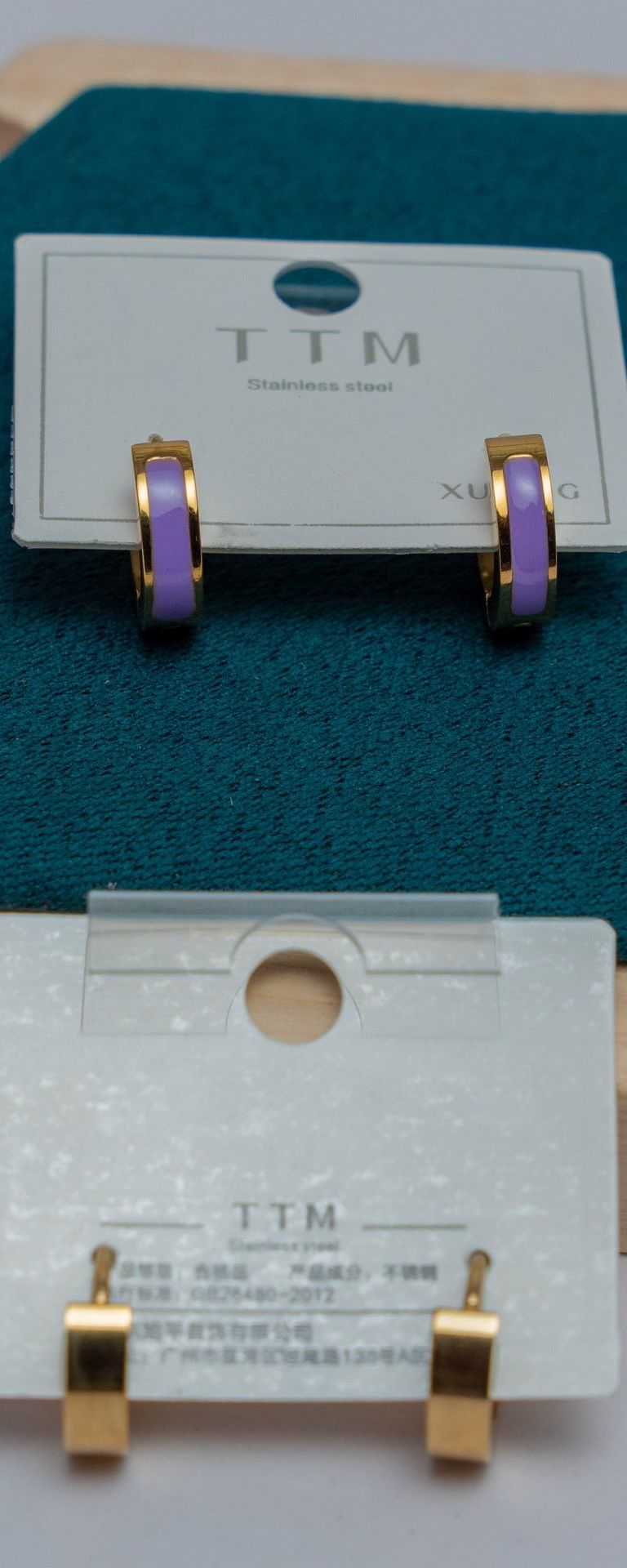 Purple and Gold Hoop Earrings