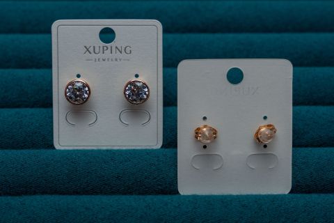Rose Gold Crystal Stud Earrings