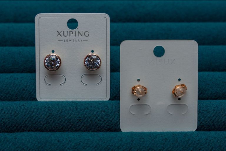 Rose Gold Crystal Stud Earrings