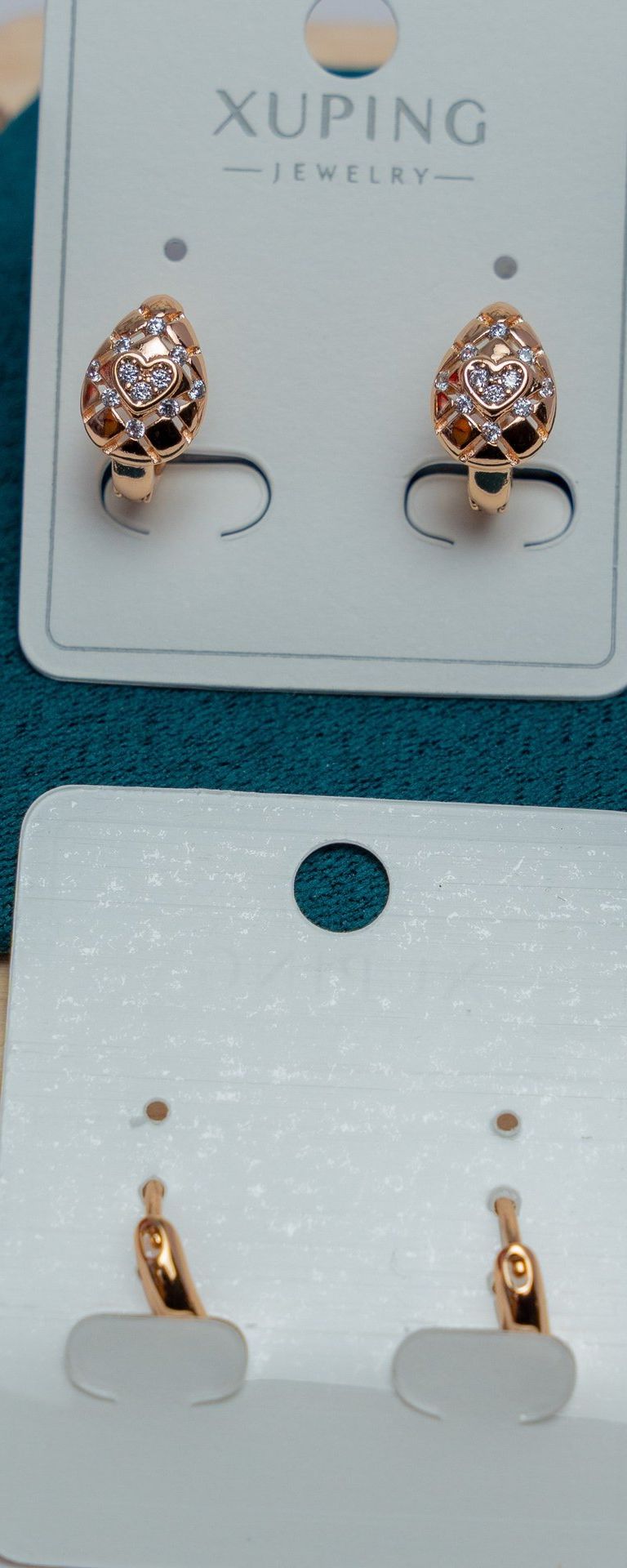 Rose Gold Heart Drop Earrings