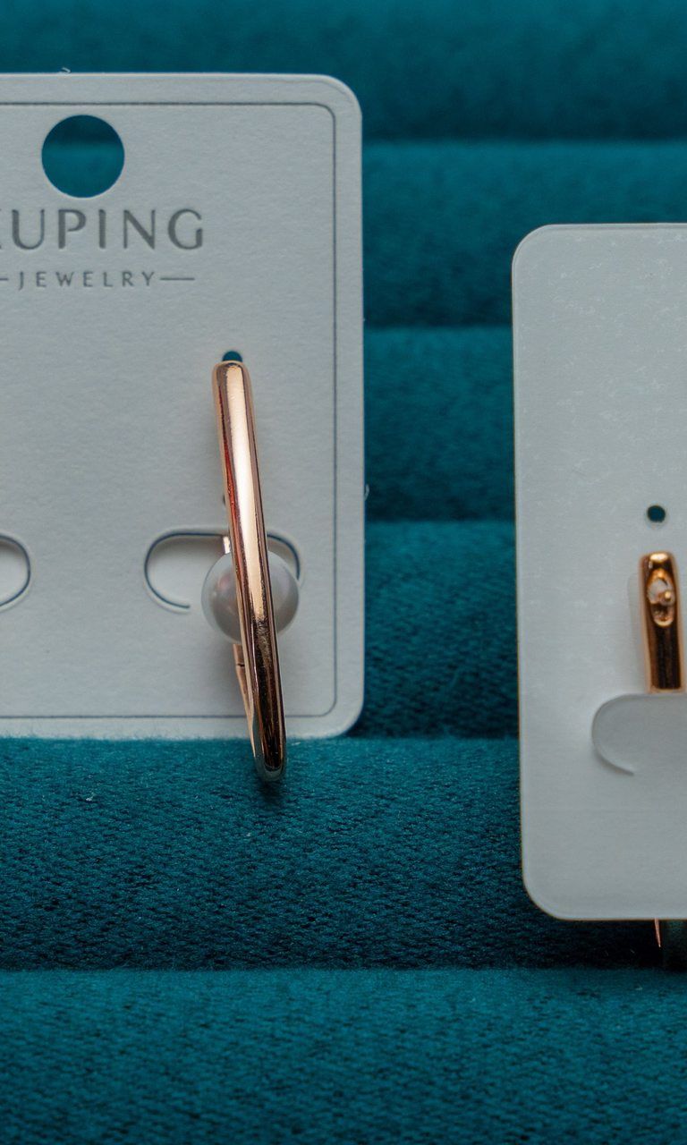 Rose Gold Hoop Earrings with Crystal Accents