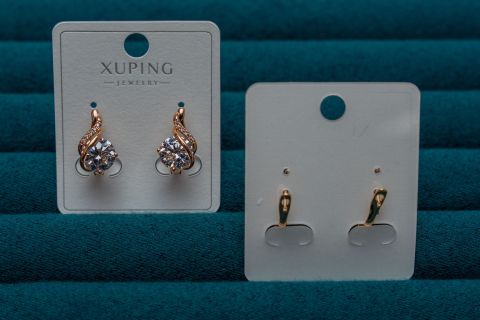Rose Gold Teardrop Crystal Stud Earrings