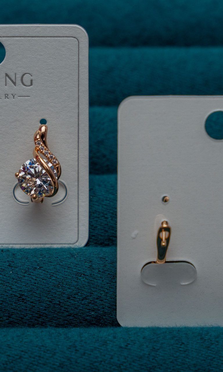Rose Gold Teardrop Crystal Stud Earrings