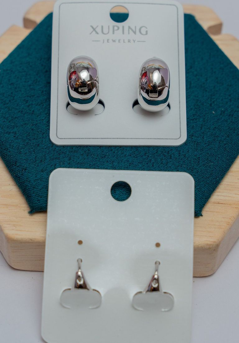 Silver-Tone Chunky Hoop Earrings