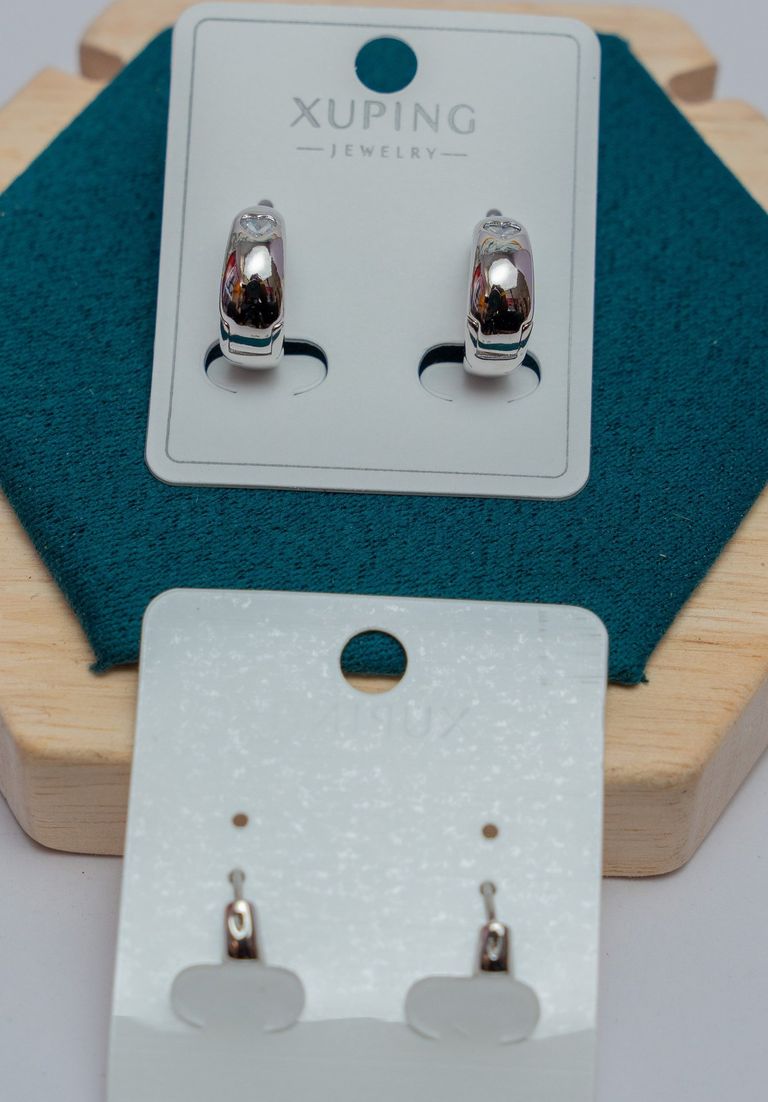 Silver Hoop Earrings with Colorful Enamel Stripe