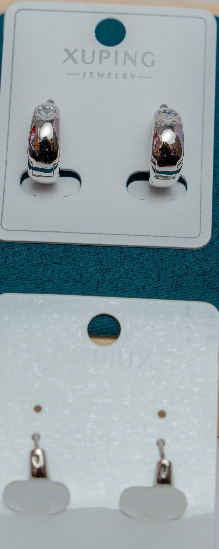 Silver Hoop Earrings with Colorful Enamel Stripe