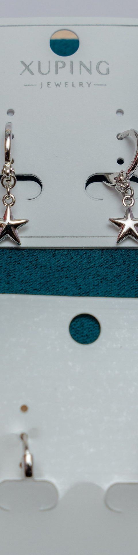 Silver Star Drop Earrings