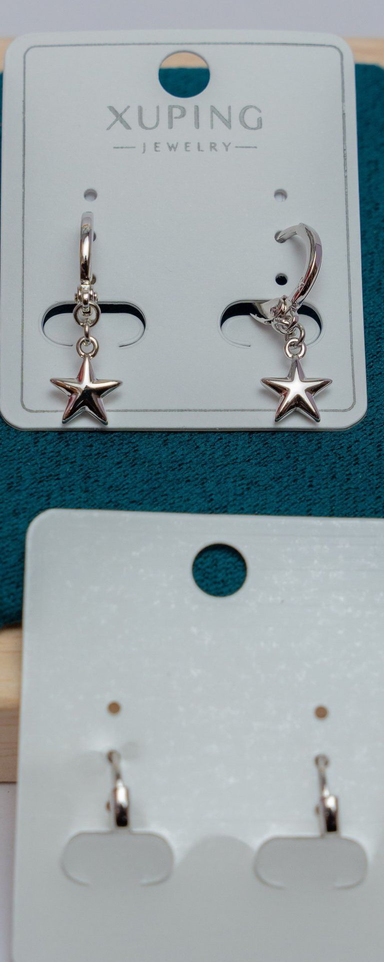 Silver Star Drop Earrings