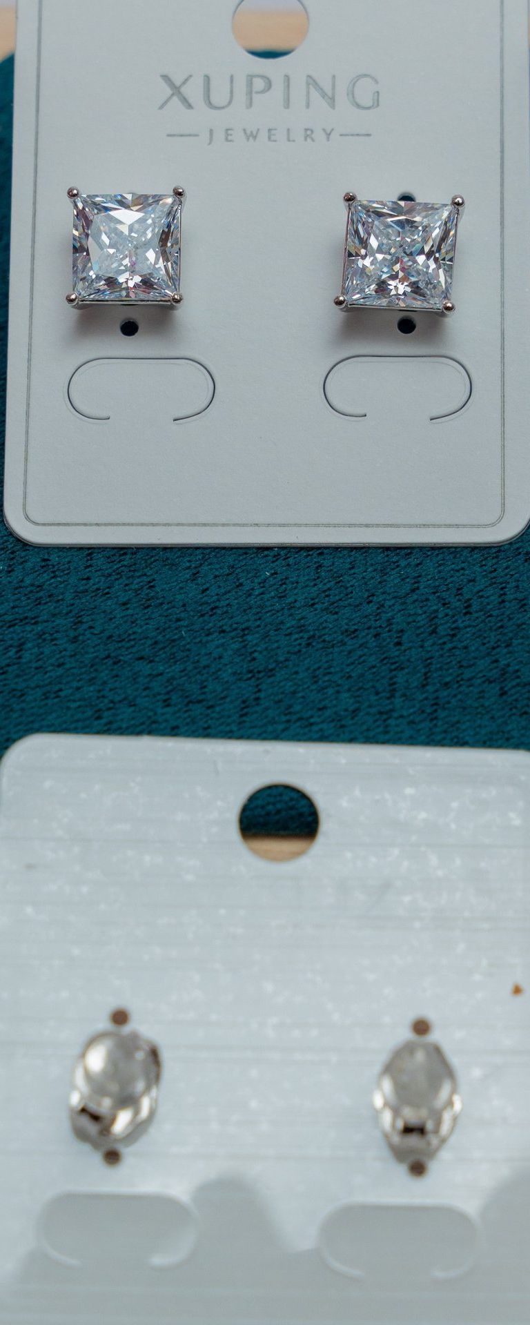 Square Crystal Stud Earrings