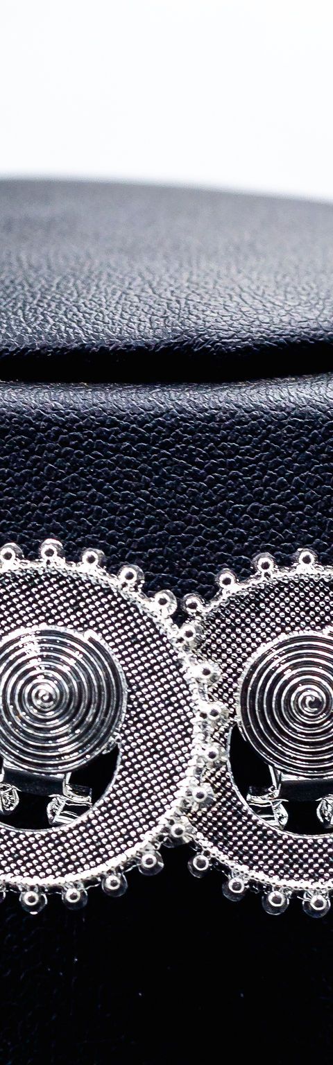 Silver Spiral Disc Earrings