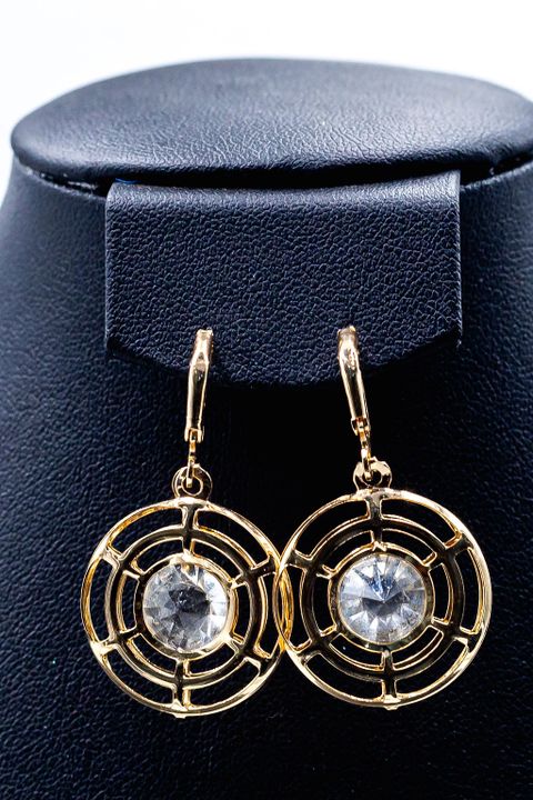 Gold Orbit Crystal Earrings