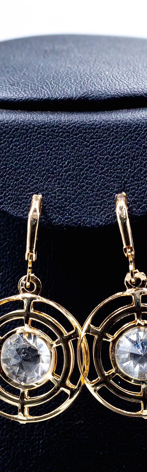 Gold Orbit Crystal Earrings