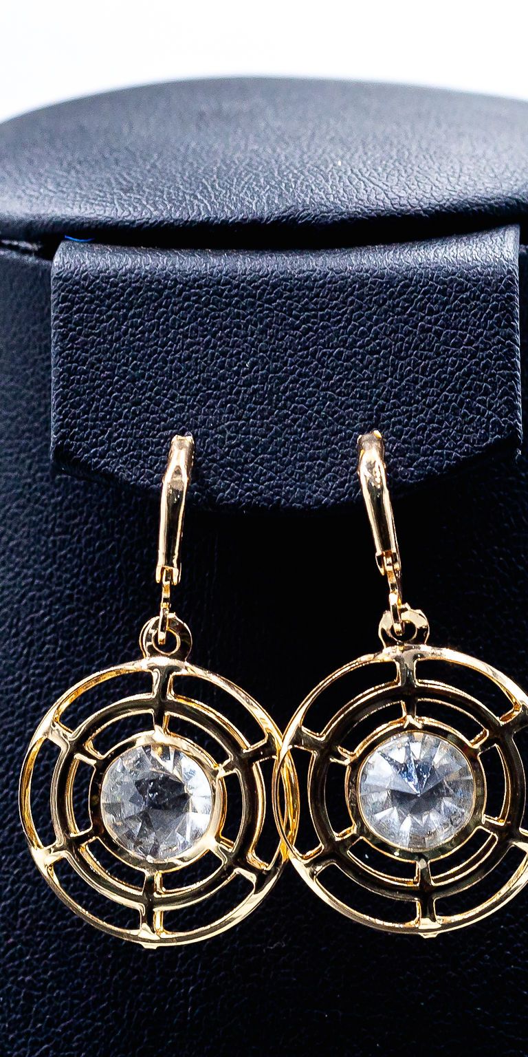 Gold Orbit Crystal Earrings