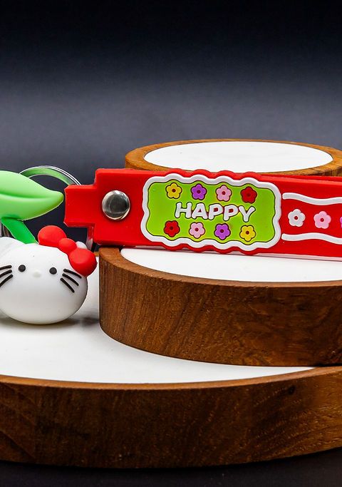 Happy Keychain Red
