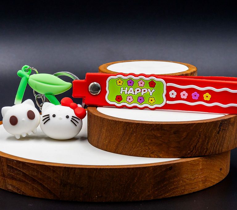 Happy Keychain Red
