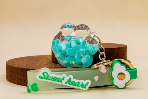 Mint Heart Keychain