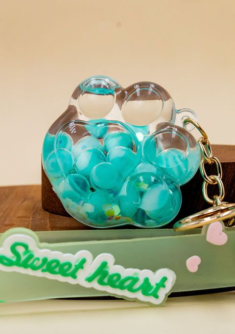 Mint Heart Keychain
