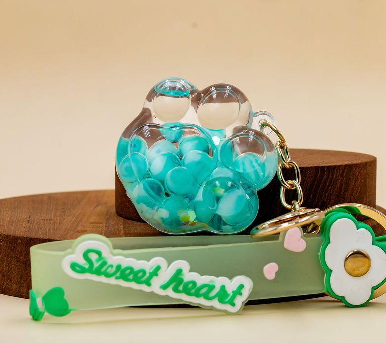 Mint Heart Keychain