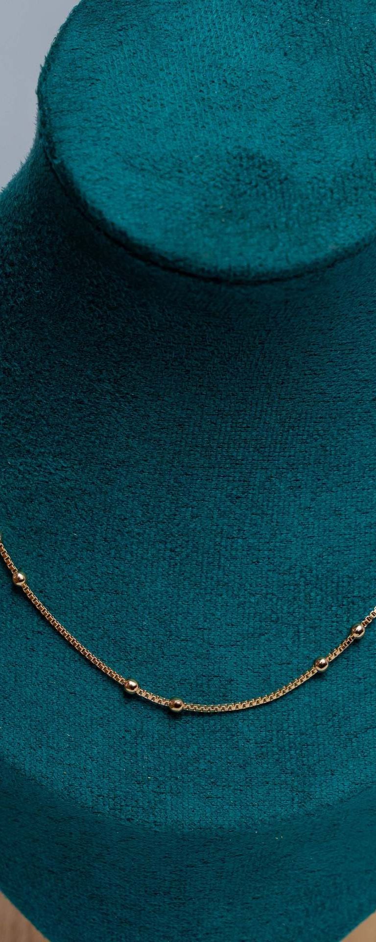 Gold-Tone Beaded Chain Necklace