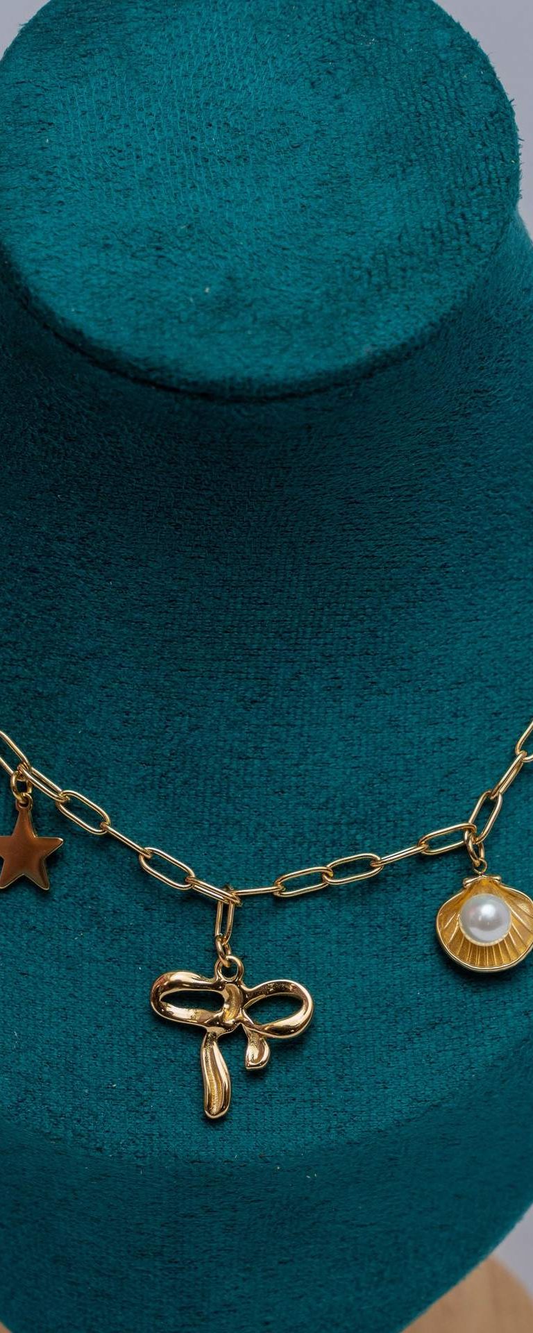 Gold Charm Link Chain Necklace