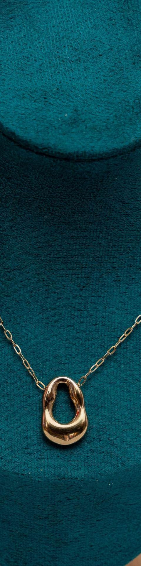 Gold-Tone Chunky Oval Pendant Necklace