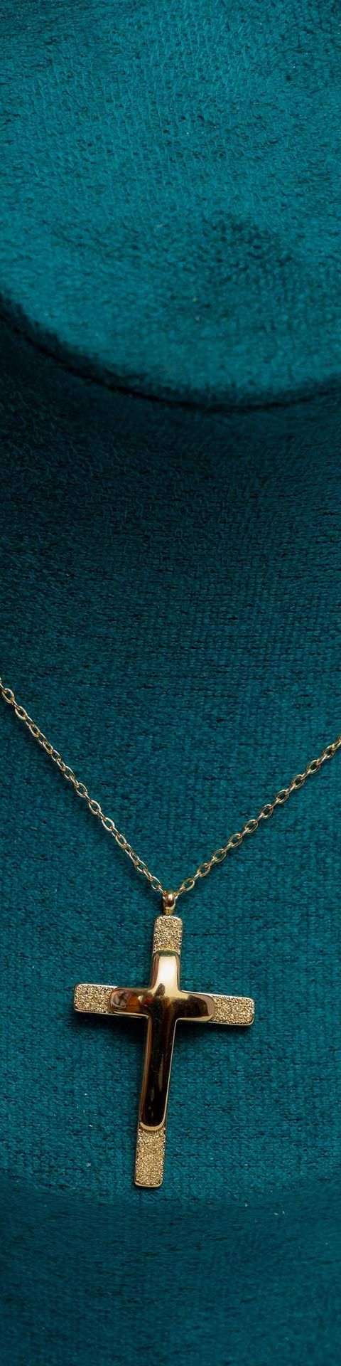 Gold-Tone Cross Pendant Necklace