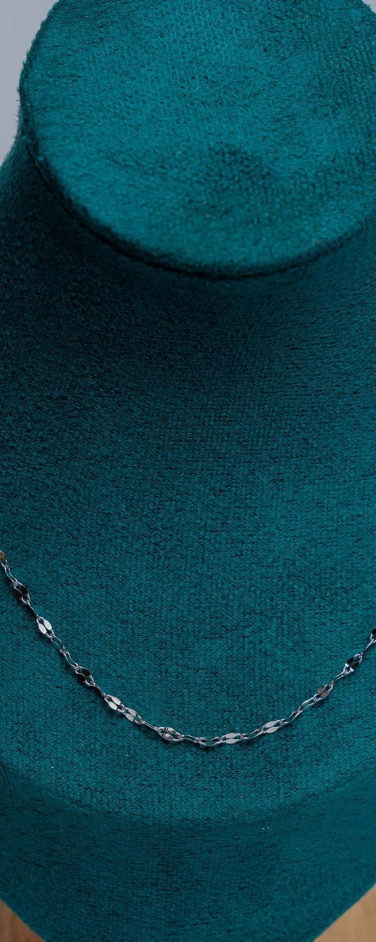Silver Chain Necklace with Beaded Details