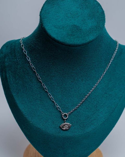 Silver Evil Eye Pendant Necklace