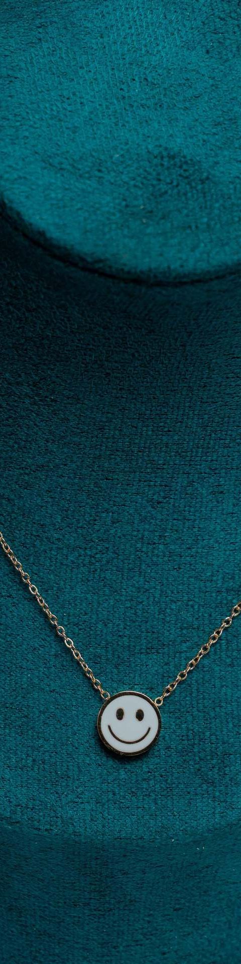Smiley Face Gold-Tone Chain Necklace