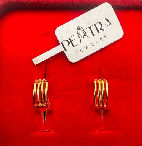 Peatra Gold Crystal Hoop Earrings