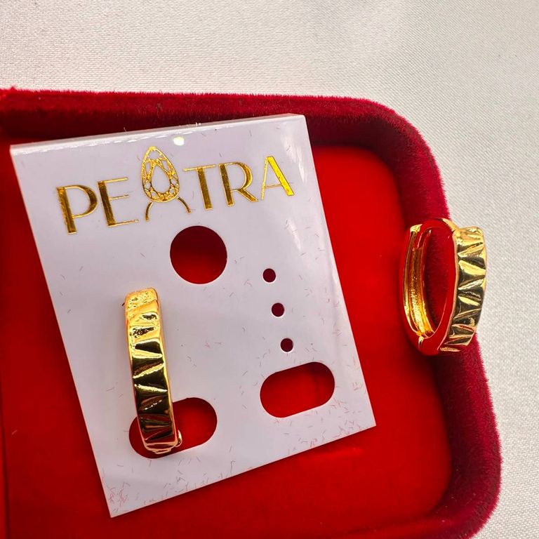 Peatra Gold Pavé Loop Earrings