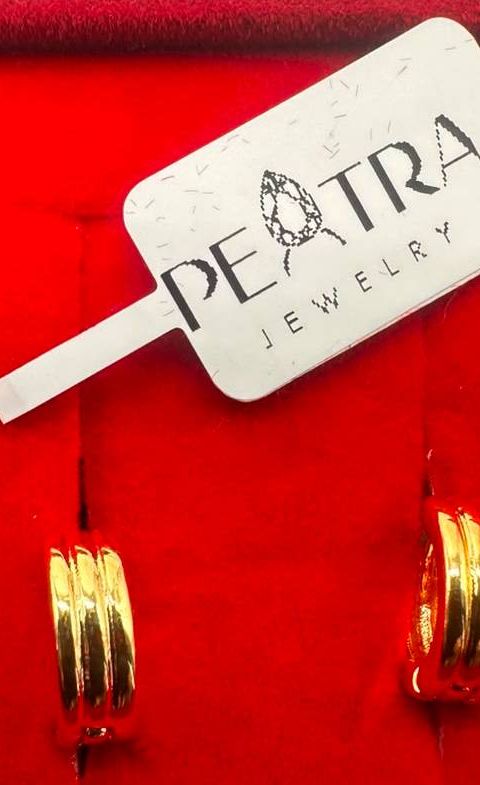 Peatra Gold Cutout Circle Earrings