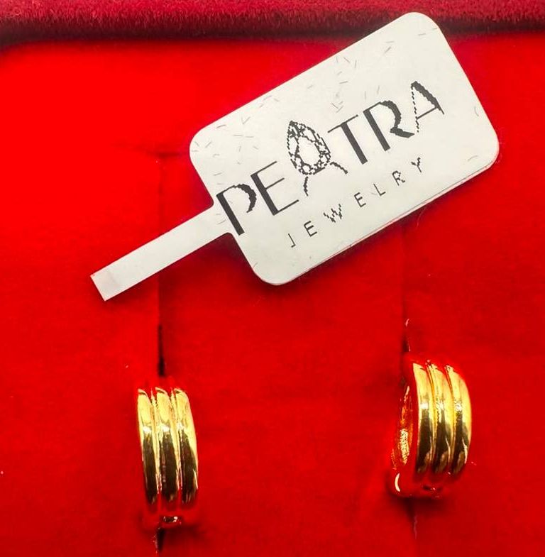 Peatra Gold Cutout Circle Earrings