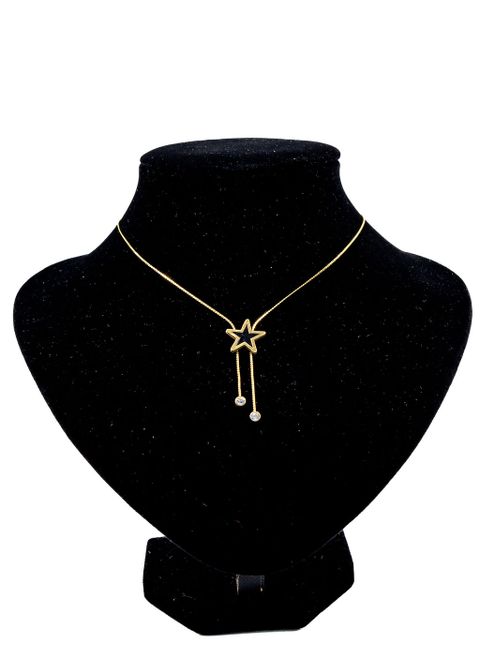 Gold Star Duo Lariat Necklace