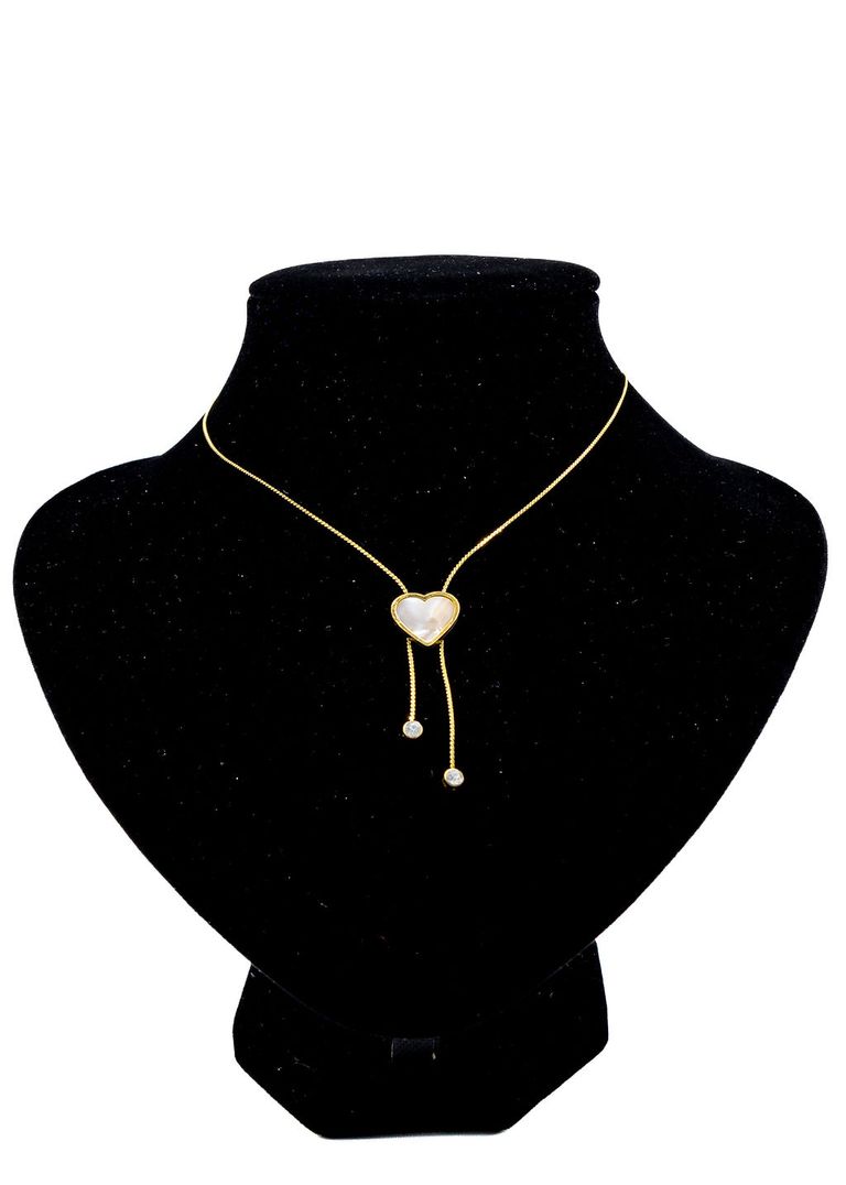 Gold Heart Charm Lariat Necklace
