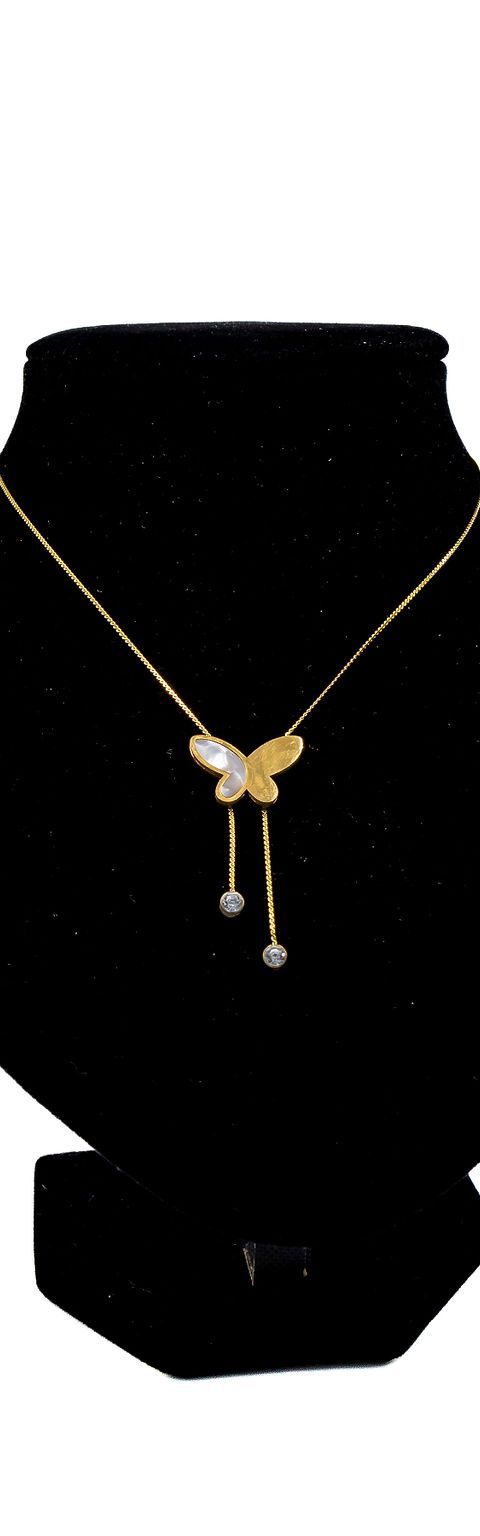 Gold Butterfly Heart Necklace