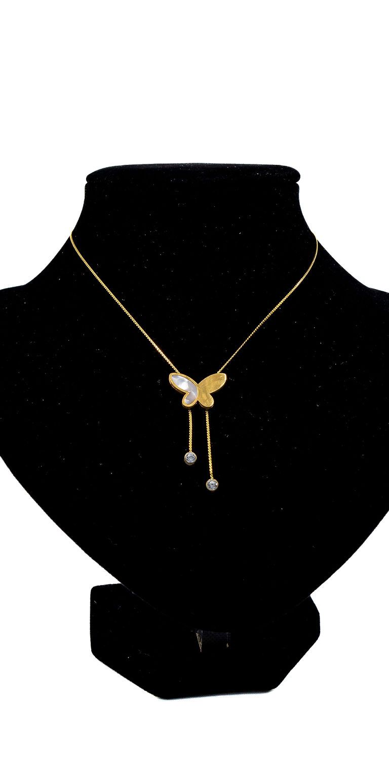Gold Butterfly Heart Necklace