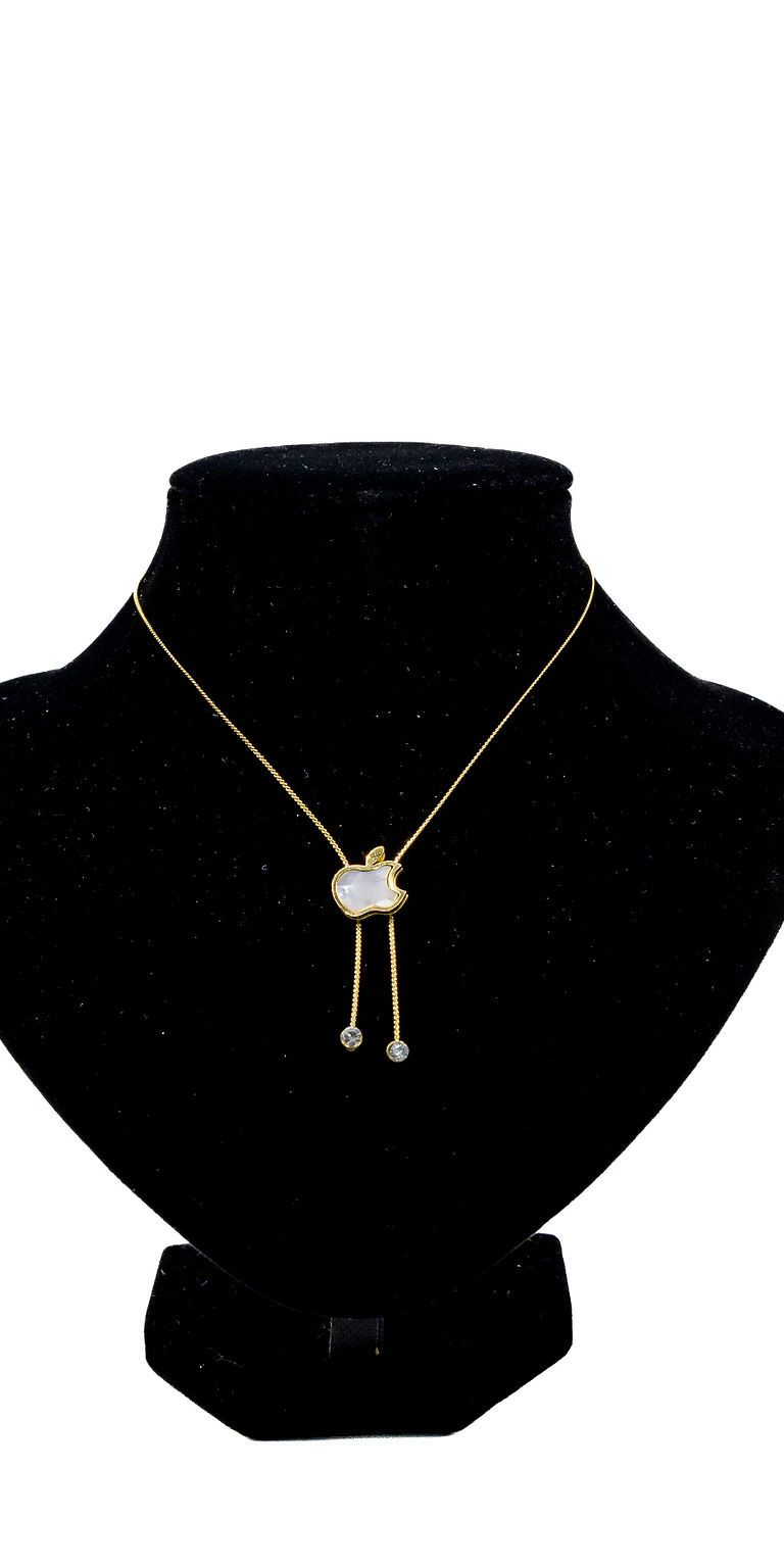 Pink Rectangular Tag Necklace