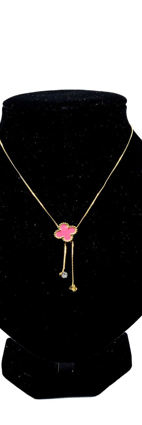 Pink Blossom Charm Necklace