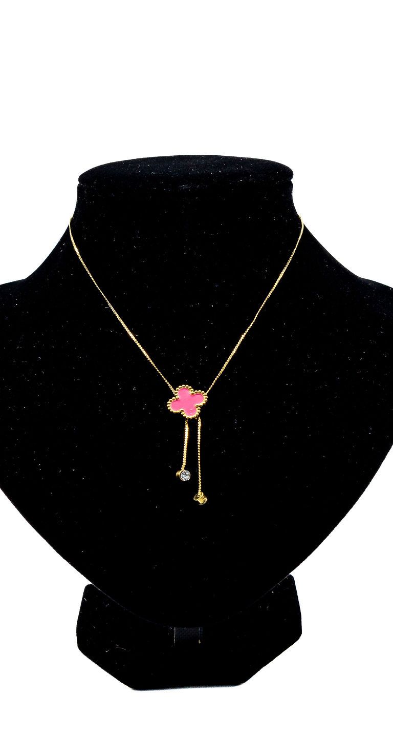Pink Blossom Charm Necklace