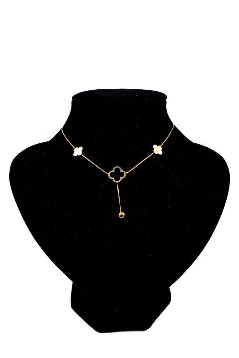 Gold Geometric Lariat Necklace
