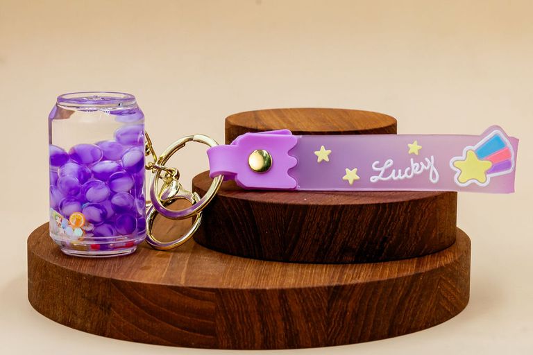 Purple Bottle Keychain