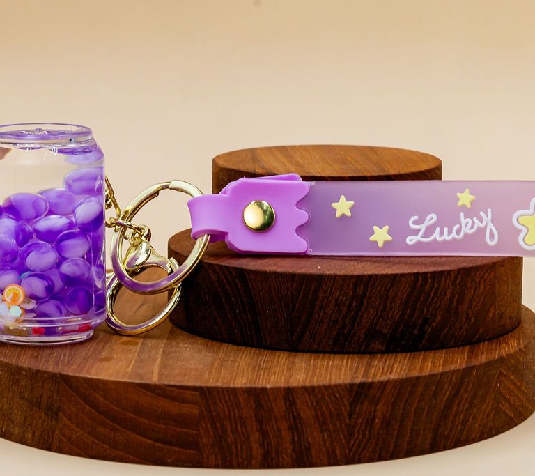 Purple Bottle Keychain