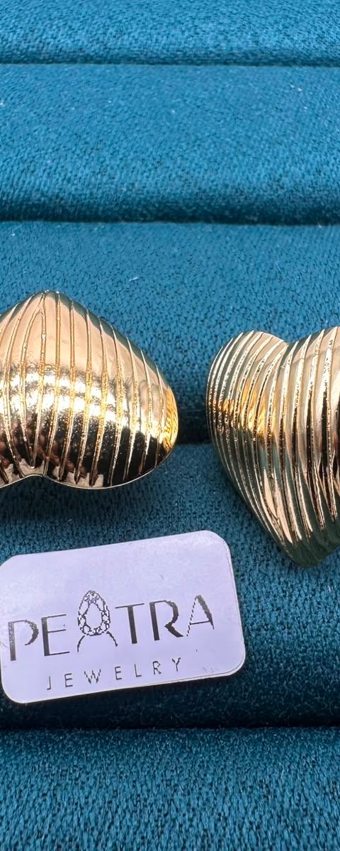 Riviera Wave Heart Ribbed Ring Set