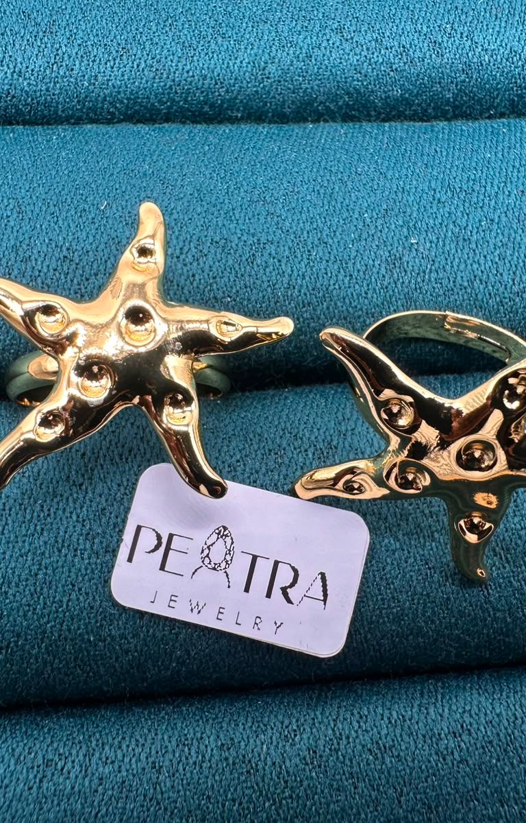 Slate Wave Starfish Ring Set