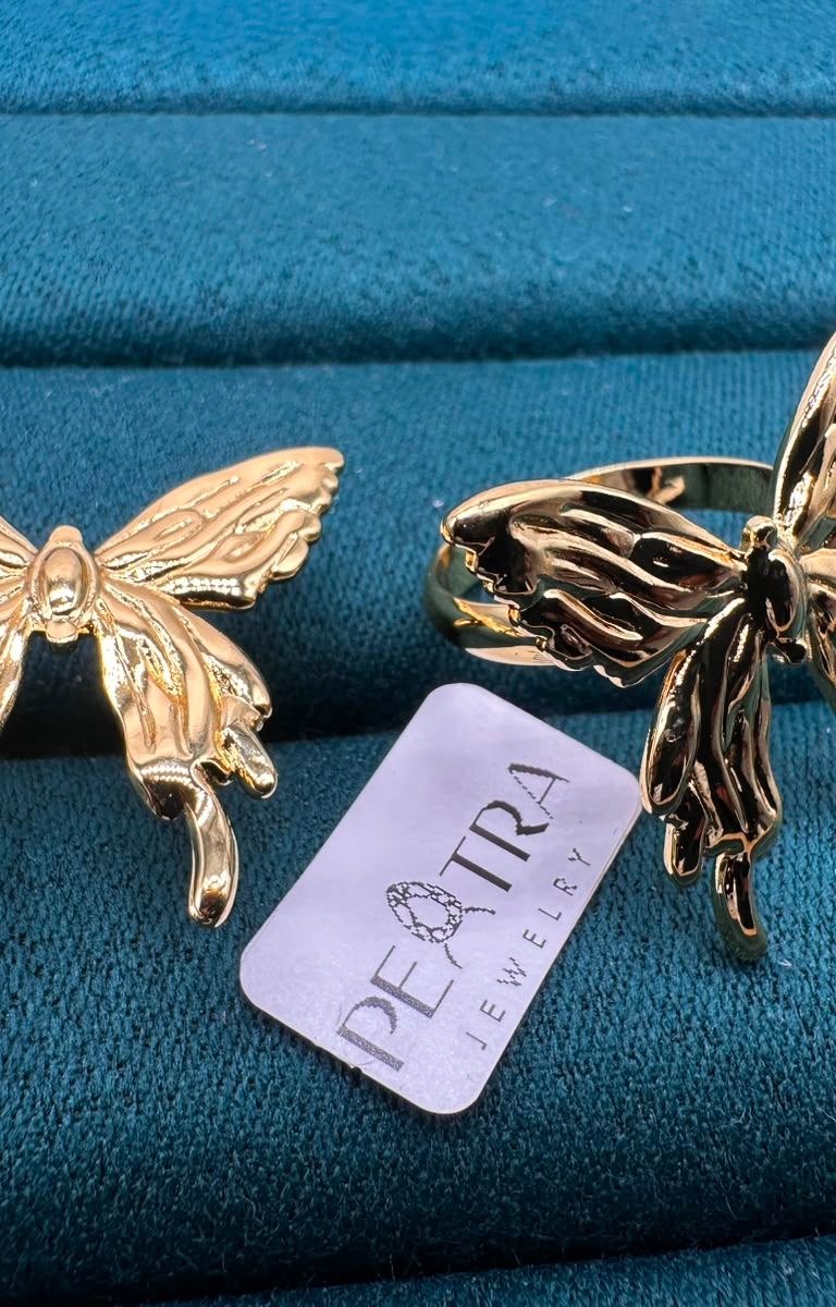 Juniper Wave Butterfly Ring Set