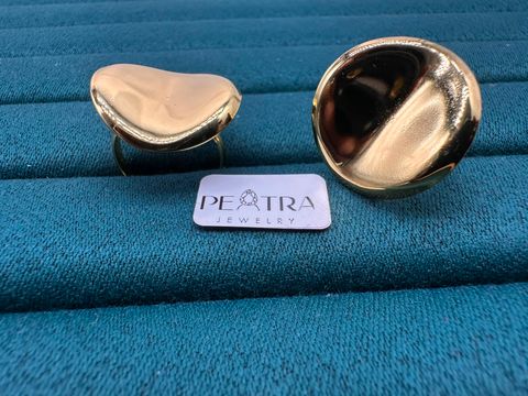 Moonlit Wave Shell Dome Ring Set