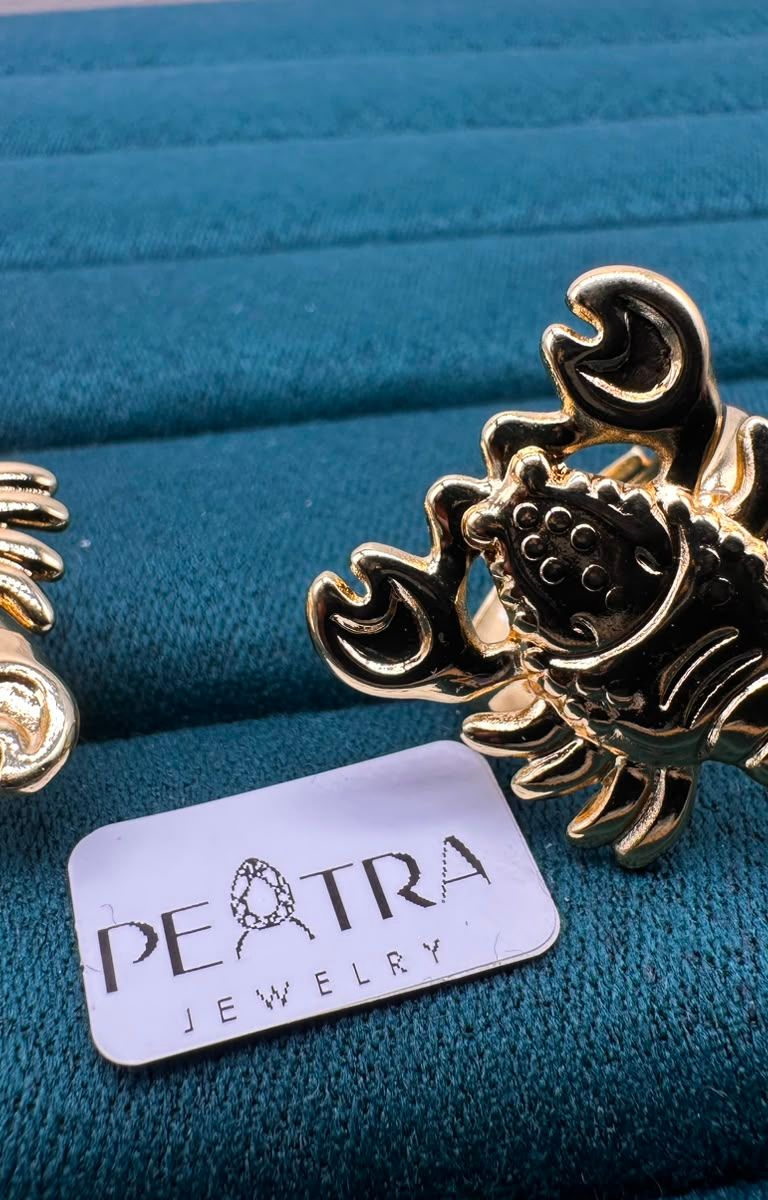 Aurora Glint Crown Scorpion Ring Set